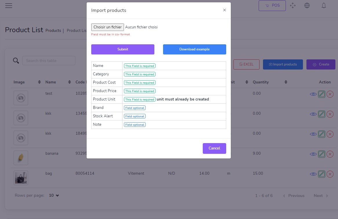 Import Products Screenshot